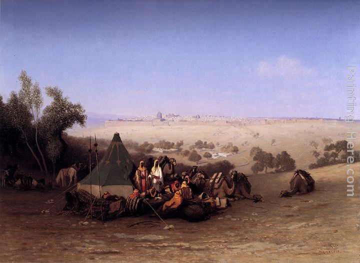 Charles Theodore Frere An Rab Encampment On The Mount Of Olives With Jerusalem Beyond